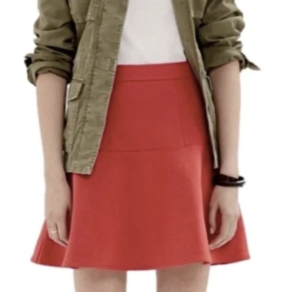 Madewell Red Flare A Line Mini Swing Skater Skirt Size 2 - Picture 1 of 8